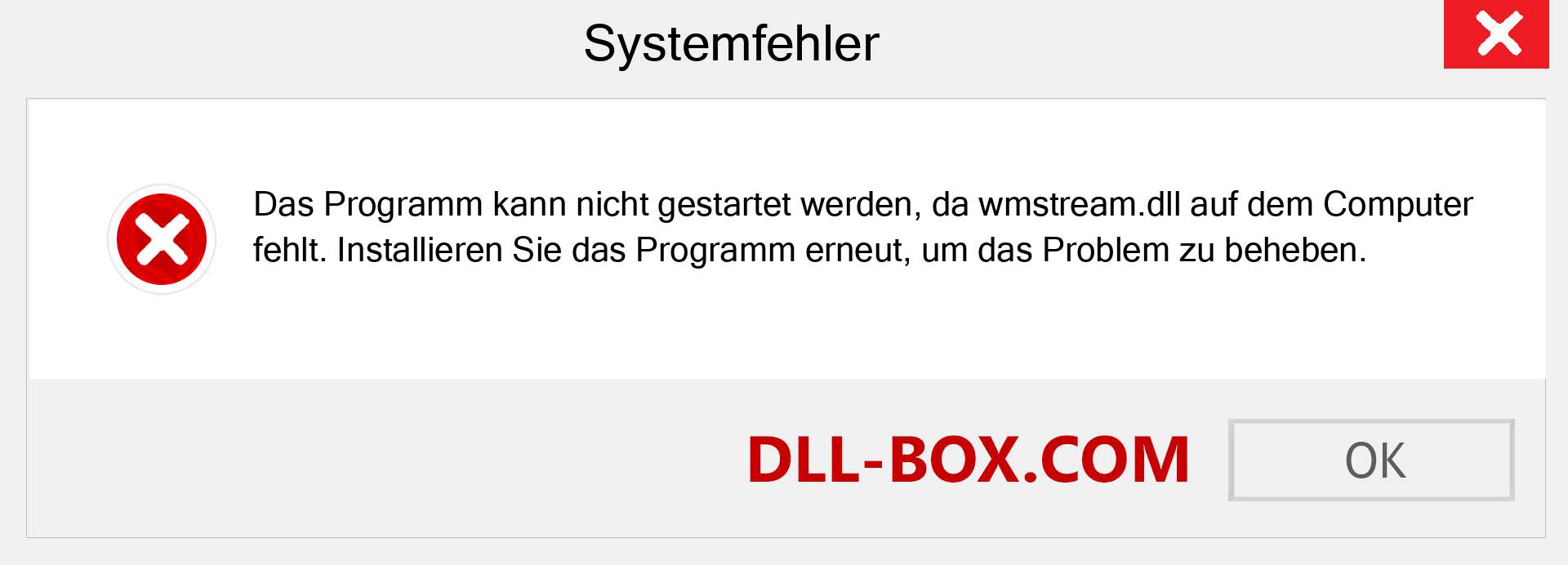 wmstream.dll-Datei fehlt?. Download für Windows 7, 8, 10 - Fix wmstream dll Missing Error unter Windows, Fotos, Bildern