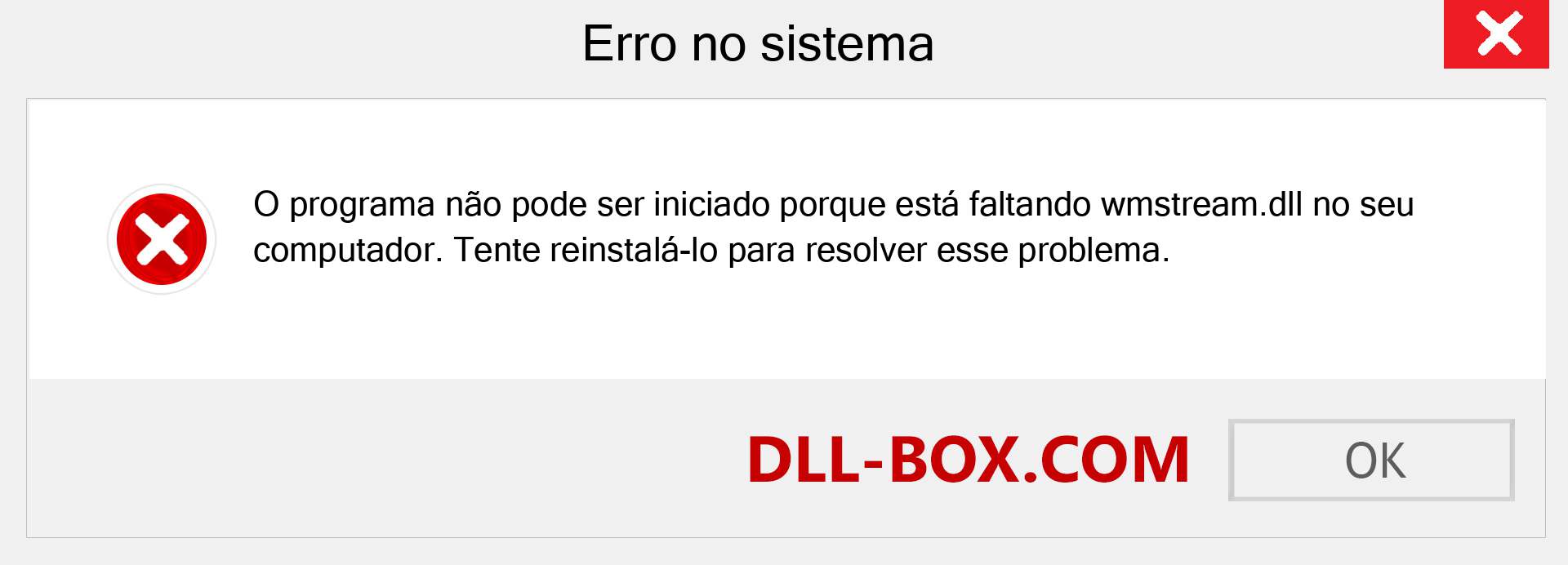 Arquivo wmstream.dll ausente ?. Download para Windows 7, 8, 10 - Correção de erro ausente wmstream dll no Windows, fotos, imagens